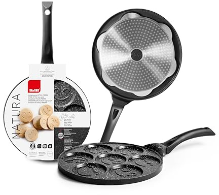 IBILI - Natura crepespanna för 7 mini crepes, 26 cm, gjuten aluminium, non-stick stenstil, lämplig för induktionshällar