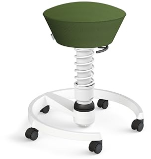 aeris Swopper Air – Ergonomischer Hocker mit extra weicher Polsterung – Bürohocker höhenverstellbar mit Rollen –Sitzhocker für einen gesunden Rücken, Feder Standard