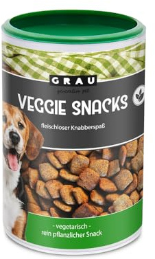 GRAU – das Original – Getreidefreie, vegetarische Snacks für Hunde - Veggie Snacks, 1er Pack (1 x 400 g), Ergänzungsfuttermittel für Hunde | GRAU | Ergänzungsfuttermittel | Fleischloser Snack zur täglichen Fütterung | Für sensible Hunde mit getreidefreier Rezeptur