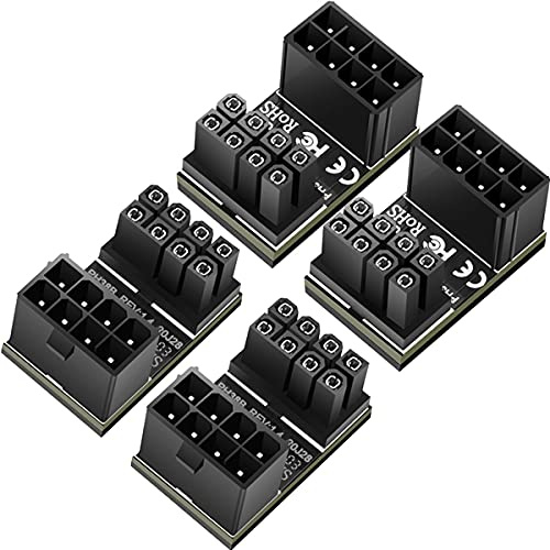 Xiatiaosann ATX 8 Pin Female to 8 Pin Male 180 Degree Angled Adapter, GPU Power Cable Connector for Desktop Graphics Card