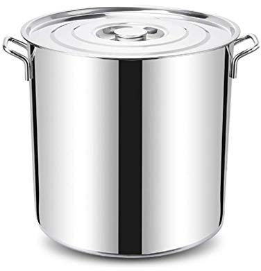 WHLMYH POT Zuppiera con coperchio, 20 cm in acciaio inox, coperchio a induzione in acciaio inox, rapida conduzione del calore, facile da pulire, argento, 25 cm 25 cm