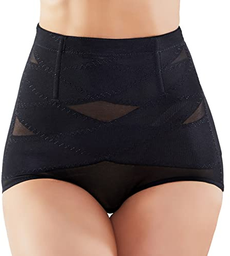 SIMIYA Damen Shapewear Unterhose Bauchweg Miederhose hoher Taille Unterwäsche Bauchkontrolle Miederpant weicher und bequemer Body Shaper für Frauen (Schwarz, M)