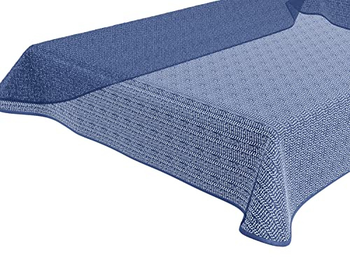 BEAUTEX Gartentischdecke wetterfest Weichschaum Blau Eckig 130x160 | Waschbar bis 30 °C, mit Paspelband und Sonnenschutz-Imprägnierung, ideal für Garten, Balkon, Terrasse und Camping