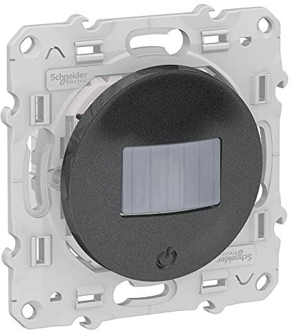 Schneider Electric - Odace, détecteur de présence et de mouvement Anthracite, toutes charges, 3 fils - S540523