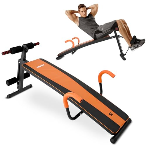 SQUATZ Sit Up Bench For Abs Five Adjustment Levels Decline Bench And Reverse Crunch Handle Ab Bench At Home Workout Equipment and Sit Up Exercise Equipment Up To 6.5 Ft Tall