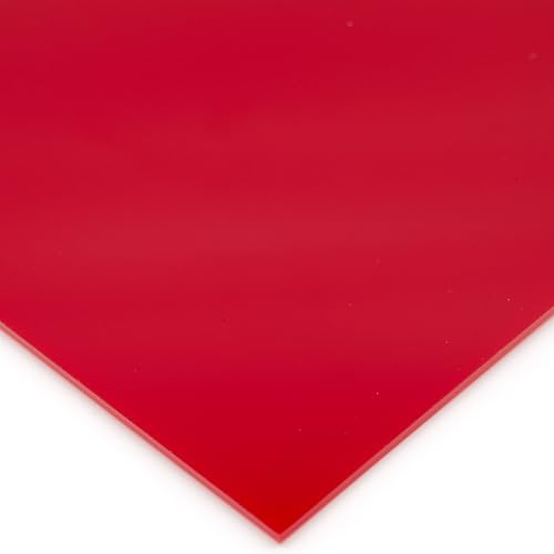 EH Design Acrylglas Platte – Rote Zuschnitte nach Maß (500x1000x3mm) – UV-beständig & Wetterfest – 7x Bruchfester als Glas – Für DIY, Möbel & Lampen – Made in DE