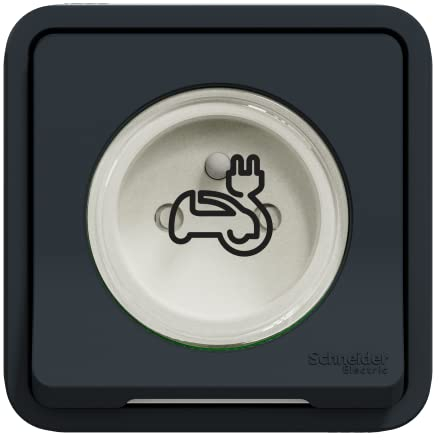 Schneider Electric Mureva Styl Green' Up EV-Steckdose Französisch 2P Einbaumontage 1-fach Innenräume, Im Freien