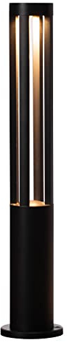 Round Black LED Garden Aluminum Light, Decorative Outdoor Bollard Light for Garden, Pathway, and Driveway