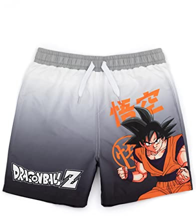 Dragon Ball Z Swim Shorts para niños | Niños Adolescentes Goku Personaje Guerrero Símbolo Pantalones de natación Baúles con cordón Cintura | Serie Animada Trajes de baño