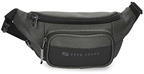 Pepe Jeans Jarvis Marsupio con Tasca Verde 30x13x5 cm Poliestere con dettagli in Pelle Sintetica