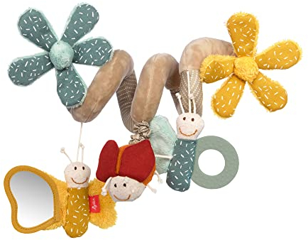 sigikid 43173 Babyaktivspielzeug Spirale zum Aufhängen, Gelb/Taube/Petrol/Schmetterling