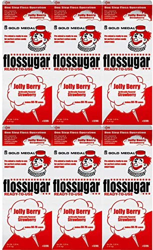 BeeQ BOX - (Pack of 6) Jolly Berry Cotton Candy Flossugar 1/2 Gallon Cartons