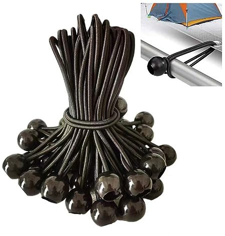 WTUGJEP 30pcs Tarpaulin Bungee Balls, Flag Bungees Ball Bungee Ties Bungee Cord Balls Tent Elastic Loops, Tarp Bungee Balls, for Tent Banner Flag Poles Tarpaulin(4.5 Inches and 6 Inches)