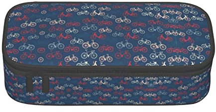 Trousse à crayons de grande capacité – Trousse à crayons en tissu Oxford durable pour fournitures scolaires et de bureau - Imprimé écailles de sirène, Vélos, Taille unique, Organisateur de sac