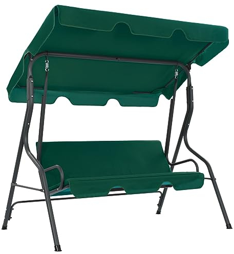 LAPOOH Hollywoodschaukel, Gartenschaukel, Garten Schaukel, Schaukelgestell, Schaukel Garten, Schaukelgerüst, Grün 170×110×153 cm Stoff