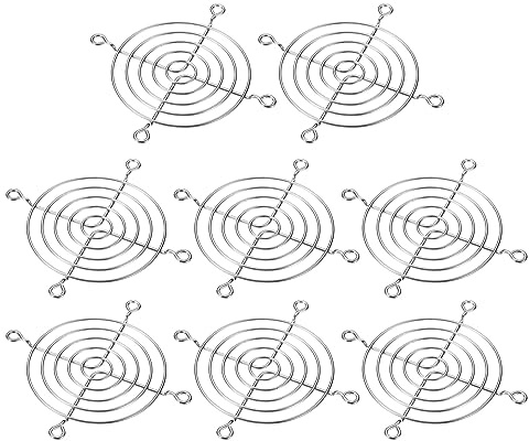 PATIKIL 80mm Fan Finger Grill, 8 Pack 304 Stainless Steel Grill Protector Guard Fan Protective Cover for 80x80mm Fans for Equipment Computer DIY, Silver