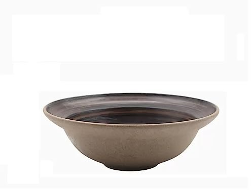Ensaladera Tazón de cerámica Gruesa Tazón de Sopa casera Tazón de Fideos Tazón de Ensalada característico Retro Tazones de Postre de Gran tamaño Tazones para refrigerios Tazones (BS)