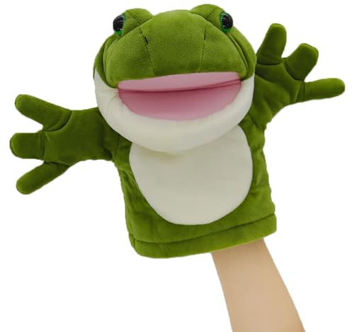 lilizzhoumax Frosch Handpuppe Kuscheltier Tier Kawaii Niedliches Rollenspiel interaktives Früherziehungsspielzeug für Kinder Geschenk für Kinder perfekt für Puppentheater