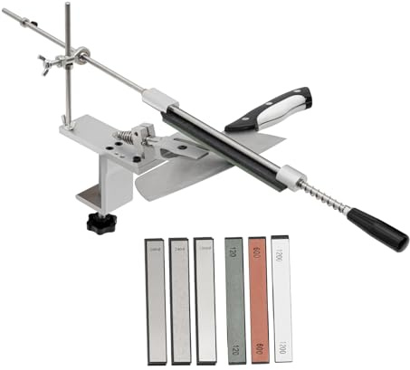 Rollschleifer Messerschärfer,Professioneller Manuelle Messerschärfer 360 ° Flip Design,Knife Sharpener mit 6 Schleifsteinen für Schneidebegeisterte