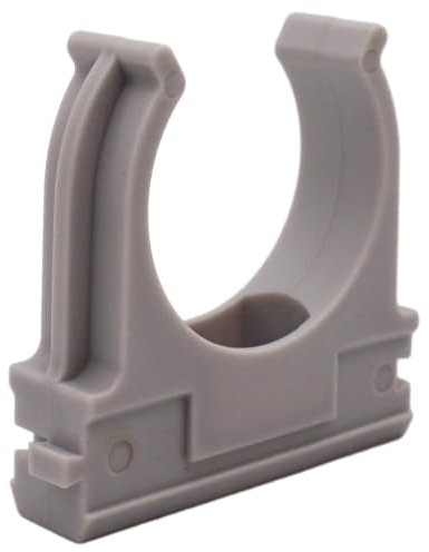 SKIR'CO (40 pezzi) Clip per tubi, morsetti in plastica per tubi da 25 mm, morsetti per tubi di tipo U, ganci per tubi, clip grigie