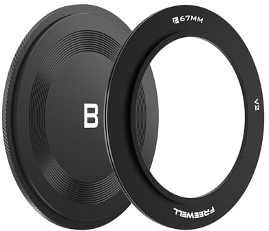 Freewell 67mm Adapterring mit Hinterkappe für V2 Serie | Magnetischer Adapterring mit Rückdeckel für V2 Hybrid VND/CPL-System, Objektivschutz und Fotografie