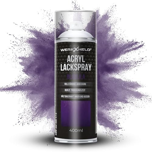 WerkXheld Sprühlack 400ml - Hochwertiges Lackspray Blaulila RAL 4005, Vielseitig anwendbar auf Holz, Metall & Textil, Langlebiger Acryllack Spray