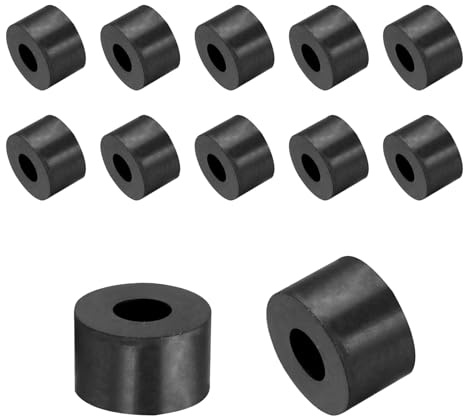 QUARKZMAN 12pz Distanziali Gomma 25mm OD, 10mm ID, 15mm Altezza Distanziatore Rotondo Antivibrazioni Boccola Anelli Tenuta Rondella Piatta Spessa per Accessori Auto Domestici