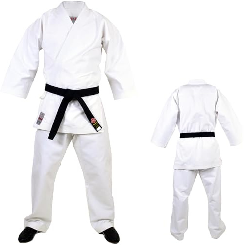 MAR | Karate Heavyweight 12oz Canvas Fabric European Cut Uniform Adult Kids Unisex Medium with Drawstring Trousers reinforced stitching Karate Suit Master Gi for Training & Competition (6/190)