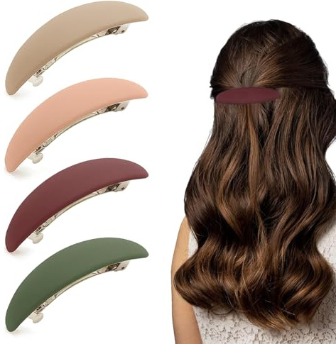 4 Stück Haarspangen Damen Dünnes Haar Mittel Haarspange Vintage Automatisch Hair Clip Set Automatisch Klassische Haarspangen für Frauen Mädchen Haarschmuck