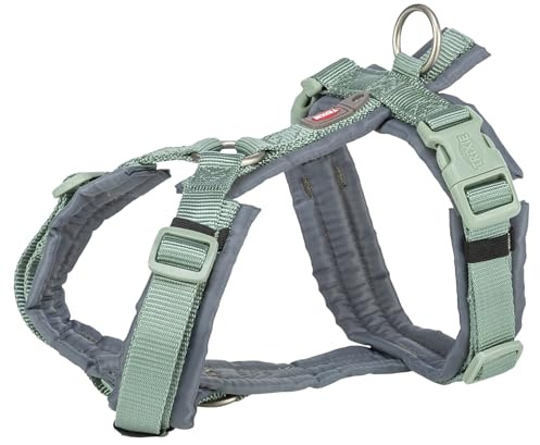 TRIXIE Premium Trekking Geschirr, XS–S: 32–38 cm/13 mm, Salbei/Grafit