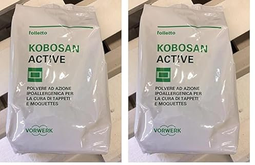 Vorwerk Kobosan Active Originale Vorwerk Folletto Polvere Per La Cura Tappeti E Moquettes, 500 Grammo (Confezione da 2)