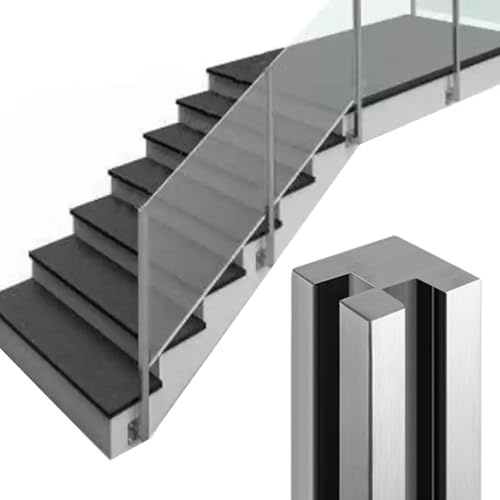 Poteau garde corps verre pince Poteau De Fixation D'escalier En Verre Avec Fente, Montage Latéral - Terrasse Extérieur Balcon Jardin Porche Escaliers Garde-corps Poteau De Clôture En Verre Balustrade