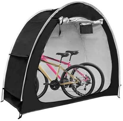 Outdoor Bike Storage Shed Tent Portable Bicycle Storage Cover 210D Waterproof Oxford Fabric Bike Shelter for Bicycles, Lawn Mower, Can Hold 2-3 Bikes