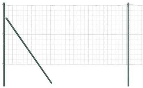 vidaXL Stängsel med stolpe Grön 1,4 x 10 m Stål och PVC, Trädgårds- och terrassstaket, moderna utomhuspaneler, hållbart skydd, stiligt avskildhet, praktisk set