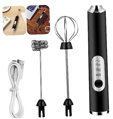 FUNOMOCYA Espumador De Leche Eléctrico Automático Mezclador De Acero Inoxidable Espumador Portátil Para Café y Huevos Crea Espuma De Leche Rápidamente Casa
