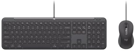 Logitech Signature Slim Wired Combo MK620 for Business (Graphite) | Optical Wired Mouse, Full-Size Keyboard, USB-C Plug-and-Play, Windows/Mac/Chrome/PC/laptops, QWERTY UK English Layout