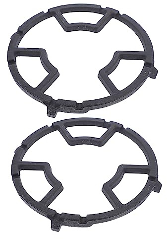 Generic 2Pcs Non Slip Cast Iron Wok Ring Stove Rack for Gas Burner and Stable Support for Pots and Pans Easy Installation and Cleaning Suitable for Ovens Grills
