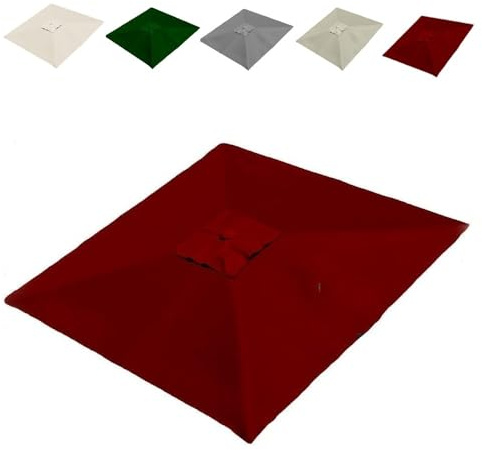 RTVGNSZSJL 3x3m 2.5x2.5m 4x3m Auvent De Remplacement pour Parasol Déporté 8 Baleines Toile De Rechange pour Parasol Carré 8 Côtes Housse De Rechange pour Parasol De Terrasse(Burgundy,4x3m/13x10ft)