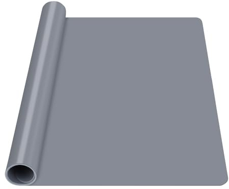 Luxeu Heat Resistant Mat, 65x45cm Large Silicone Mat, Non Stick and Non Slip, Silicone Sheet for Resin Epoxy, Crafts, Jewelery Casting (Dark Grey)
