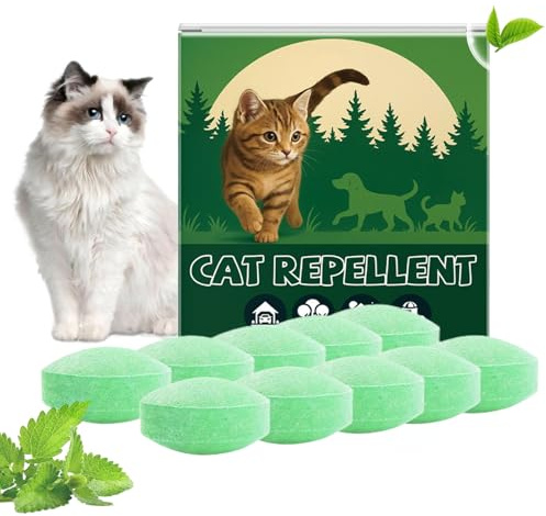 Repelente de gatos para exteriores, repelente natural de gatos para interiores, tapón natural a base de plantas para césped, jardín, balcón, valla, patio, exterior