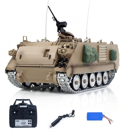 TOUCAN RC HOBBY 1/16 RC Panzer M2412-C M113A2 APC Infrarot-Turm, 360 Grad drehbar, Fernbedienung, elektrisches Militärfahrzeug, Metallräder