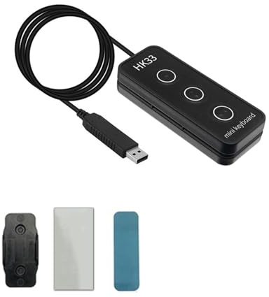 Fockety Teclado USB programable de 3 Teclas, Personalizable, con impresión de Cadenas de ratón, atajos Multimedia, Puntos Braille, para Gaming, Oficina y Dispositivos industriales (HK33UWM Blanco)