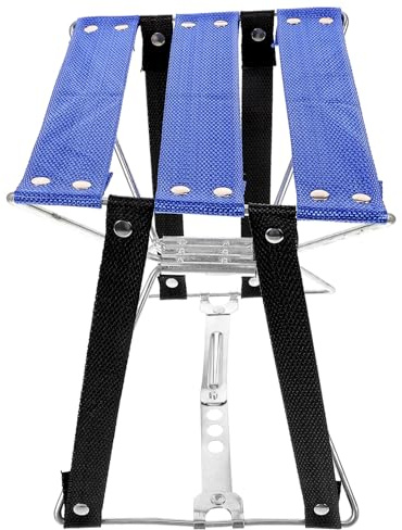 LIFKOME Sgabello Portatile per Campeggio e Pesca Sedia Leggera in Metallo Stabile Compatto e Facile da Trasportare per Esterno Giardino e Viaggi Blu