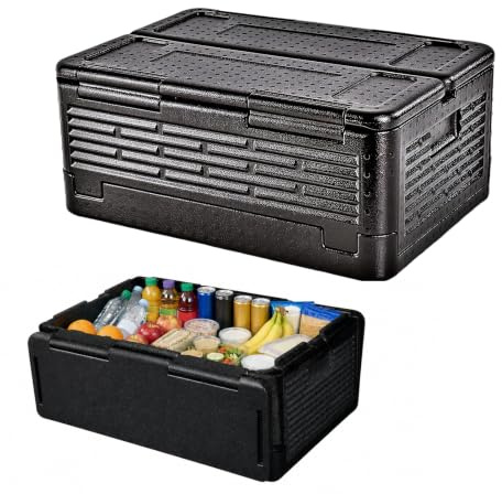 Zenselect Faltbar styroporbox, Styroporbox Groß, Thermobox Styropor mit Integrierter Deckel Multifunktional Kühlbox Transportbox für Camping Picknicks Lebensmittel Transport