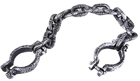CAKEEYUM Accessoires d'halloween Chaînes de Poignet de Prisonnier Jouets Amusants pour fête d'halloween Décoration 'intérieur Menottes Prison Accessoires 1 Paquet Menottes Prison, chaînes Poignet