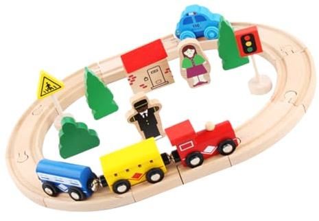 ibasenice Holzspielzeug Set Kinderpuzzle für Eisenbahn-waggon-Set aus Buchenholz Pädagogisches Spielzeug für Junge Mädchen