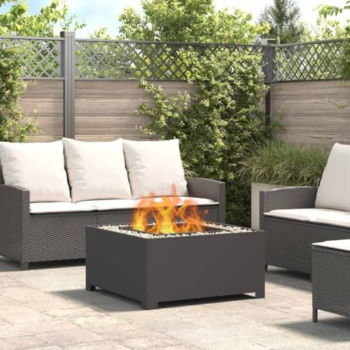 Generico Focolare Nero 80 x 80 x 40 cm Acciaio,Caminetti,858964