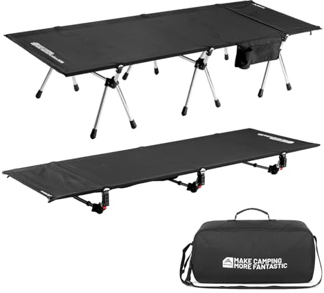 BISINNA Bärbar camping spjälsäng 2-höjd justerbar (15/42 cm) 150 kg kapacitet