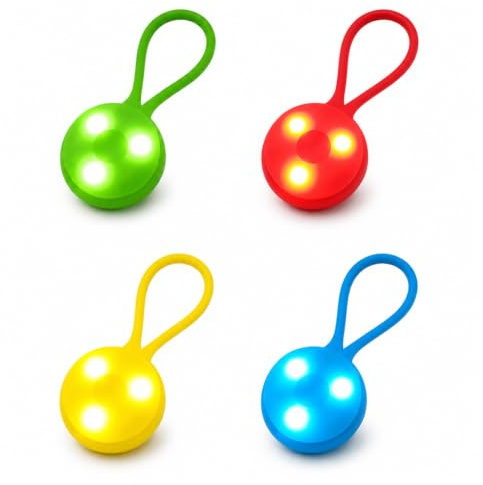 4 Pièces Clignotant Cartable, réflecteurs pour enfants, feux de sécurité pour chien, éclairage de Sécurité, Pendentif Réfléchissant Réflecteurs de Lumière de Sécurité, pour jogging, randonnée