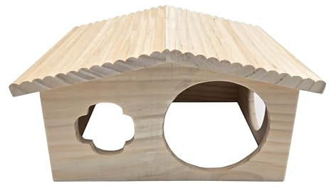 Dehner Lieblinge Nagerhaus Forest, für Hamster und andere Kleintiere, naturbelassen, 33 x 18 x 28 cm, Holz